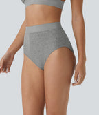 High Stretch Skin Friendly High Waisted Lounge Panties — Fog Gray — view 3