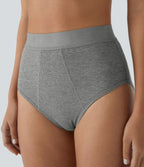 High Stretch Skin Friendly High Waisted Lounge Panties — Fog Gray — view 4