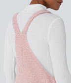 Pockets Casual Teddy Dungarees — Dirty Pink — view 4