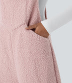 Pockets Casual Teddy Dungarees — Dirty Pink — view 5