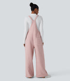 Pockets Casual Teddy Dungarees — Dirty Pink — view 2