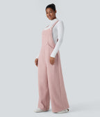 Pockets Casual Teddy Dungarees — Dirty Pink — view 3