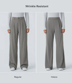 High Waisted Pocket Work Flare Trousers — Silent Storm — view 5