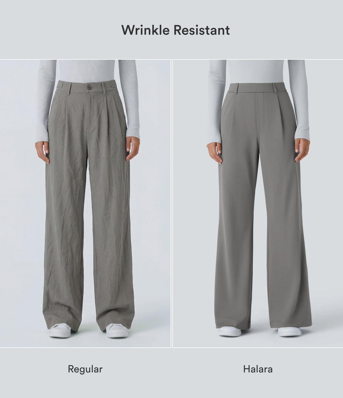 High Waisted Pocket Work Flare Trousers — Silent Storm — view 5