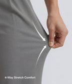 High Waisted Pocket Work Flare Trousers — Silent Storm — view 6