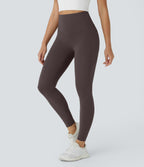 High Waisted Butt Lifting Tummy Control Pocket Shaping Workout Leggings — Hazelnut Black — view 3