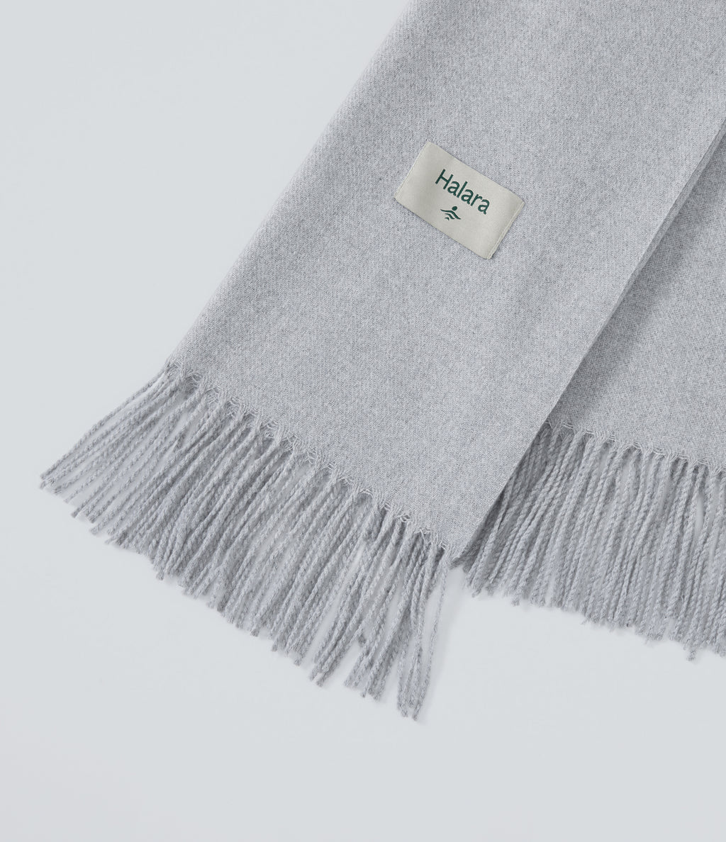 Knit Fringe Casual Scarf — Grey — view 4