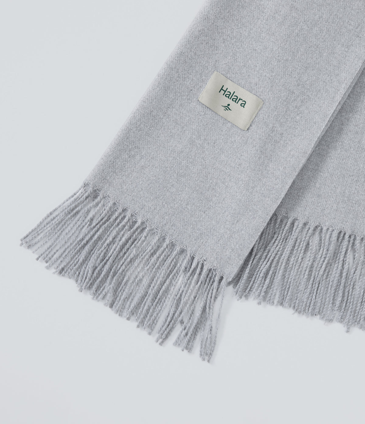 Knit Fringe Casual Scarf — Grey — view 4