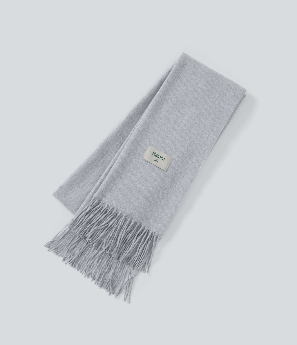 Knit Fringe Casual Scarf — Grey — view 1