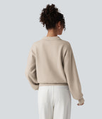 Pocket Long Sleeve Casual Jumper — Cement — view 2