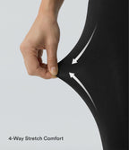 OneForm Seamless Flow Mid Rise Tummy Control Butt Lifting Yoga Leggings — Black — view 6