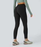 OneForm Seamless Flow Mid Rise Tummy Control Butt Lifting Yoga Leggings — Black — view 2