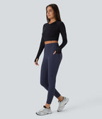 Plush Thermal High Waisted Tummy Control Pocket Workout Leggings — Overture — view 8