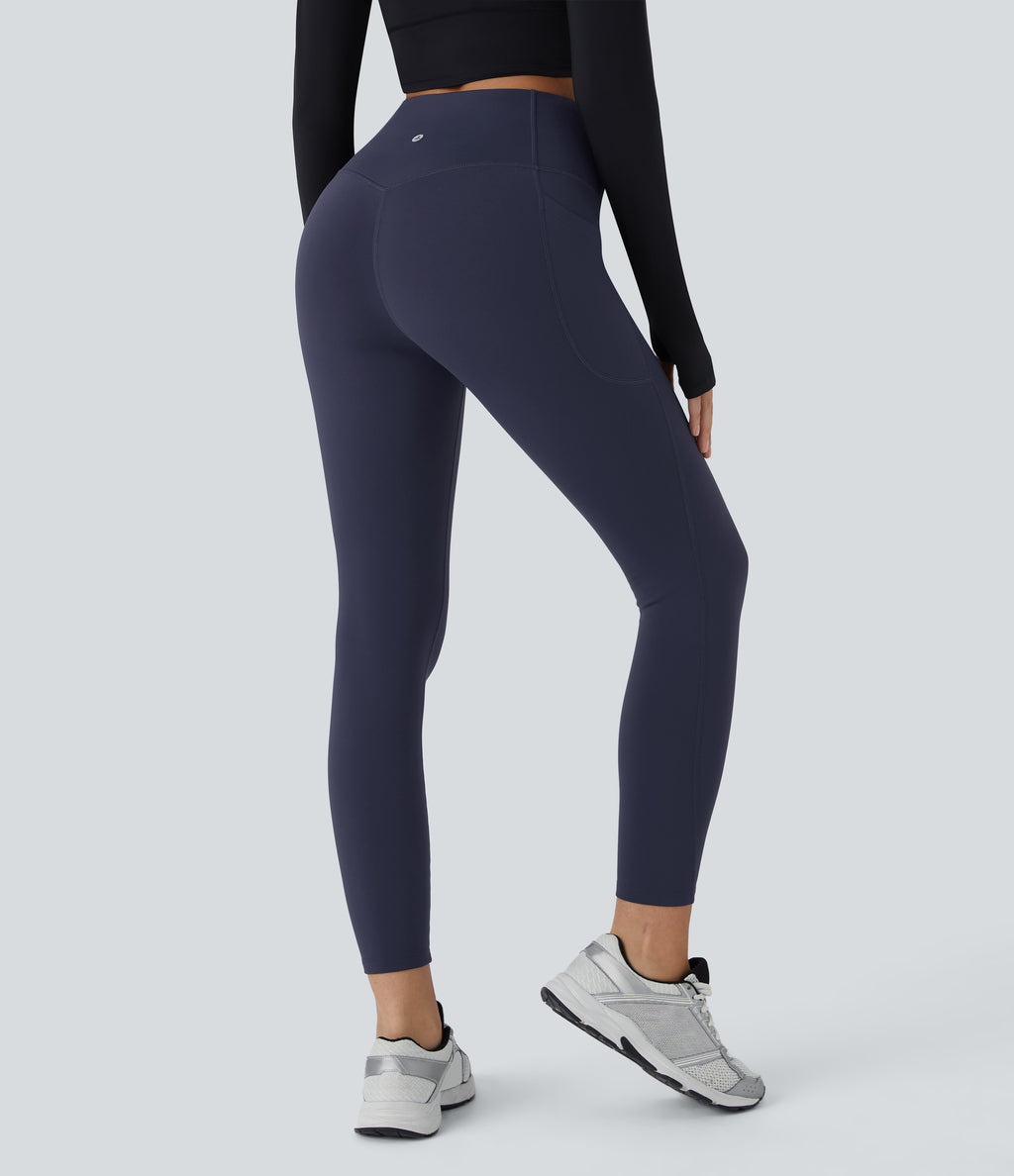 Plush Thermal High Waisted Tummy Control Pocket Workout Leggings — Overture — view 2