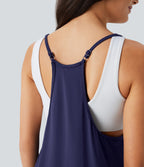 Adjustable Strap Side Pockets Casual Jumpsuit — Black Iris — view 5