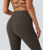High Waisted Tummy Control Pocket Shaping Yoga Bootcut Leggings — Chocolate Torte — view 5