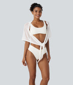 Hollow Out Swim Cover Up — White — view 5