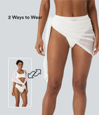 Hollow Out Swim Cover Up — White — view 1