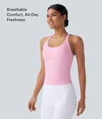 Plush Cut Out Yoga Tank Vest Top A-D Cups — Nosegay — view 4