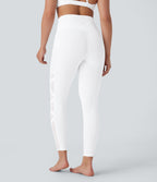 SpeedWave High Waisted Side Pocket Contrast Mesh Quick Dry Yoga Leggings — White — view 2