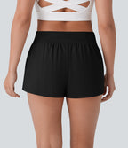 Airy Low Rise Shorts 3'' with Pockets — Black — view 2