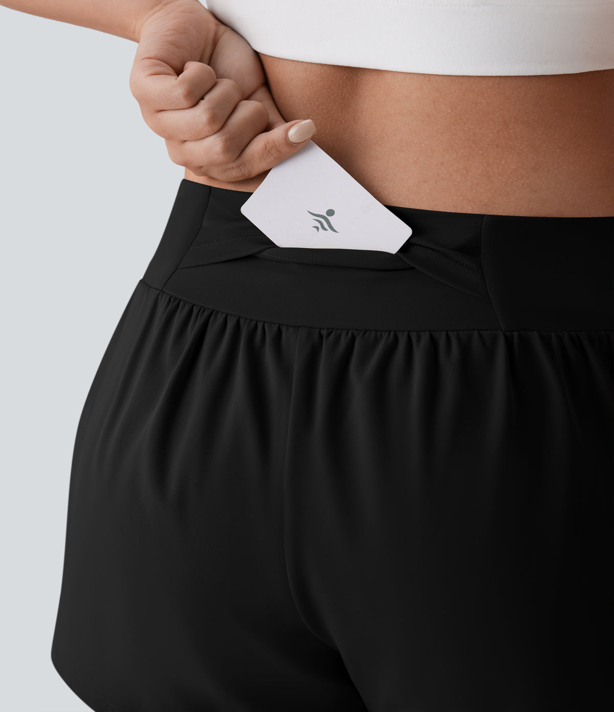Airy Low Rise Shorts 3'' with Pockets — Black — view 6