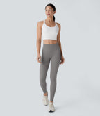 Seamless Flow High Waisted Tummy Control Butt Lifting 7/8 Yoga Leggings — Mockingbird — view 6