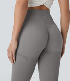 Seamless Flow High Waisted Tummy Control Butt Lifting 7/8 Yoga Leggings — Mockingbird — view 4