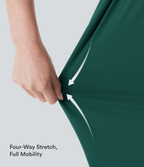 V Neck Sleeveless Ruched Pocket Jumpsuit — Bayberry — view 7