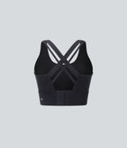 Medium Support U Neck Adjustable Hook Running Sports Bra DD-F Cups — Black — view 8