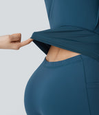 Airy Molded Cups Backless Twisted Dance Active Dress-Edition — Majolica Blue — view 5