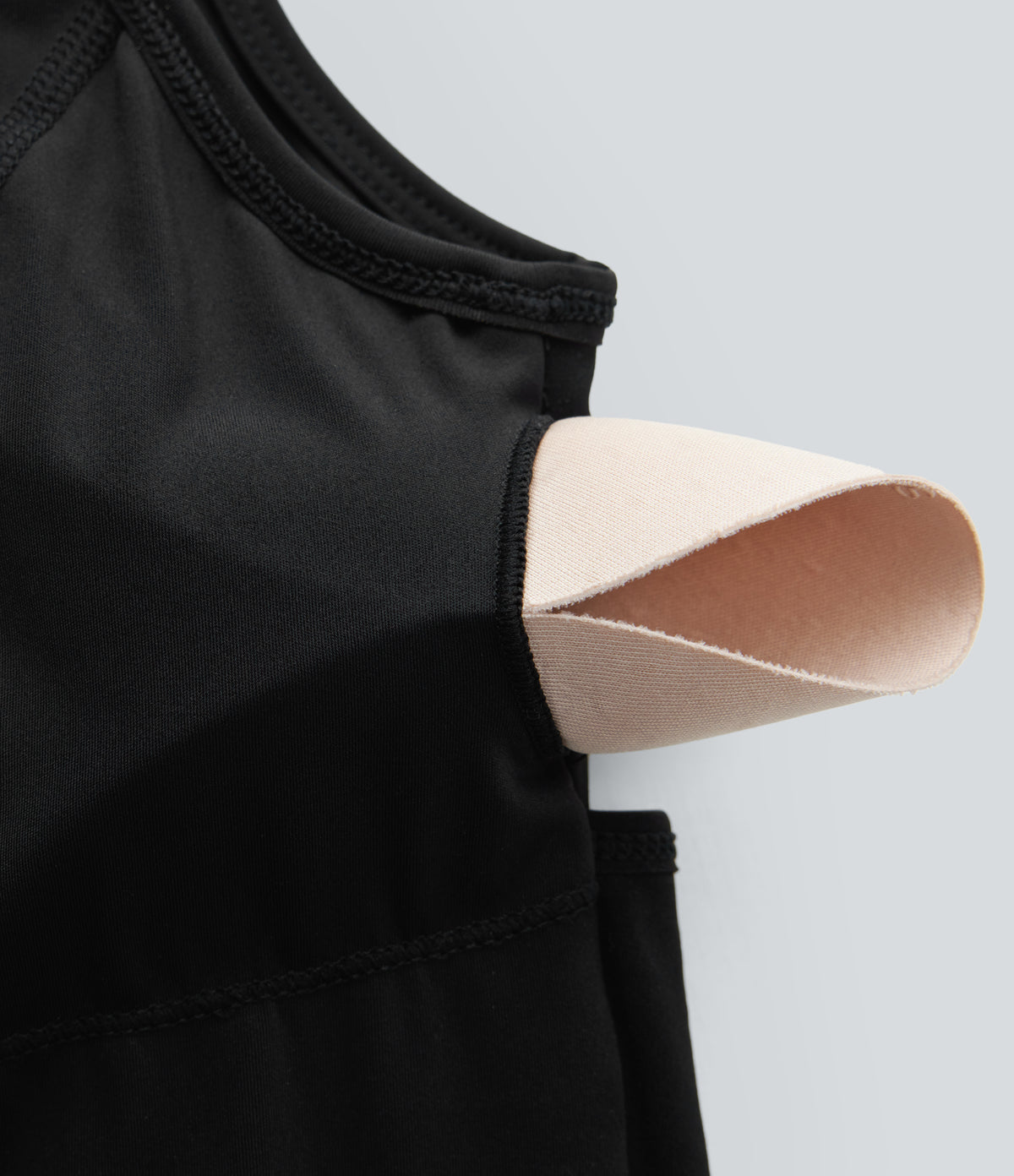 Airy U Neck 2-in-1 Pocket Mini InstantCool Dance Active Dress — Black — view 8