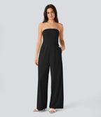 Tube Pocket Wide Leg Jumpsuit — Black — view 8