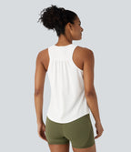 Racerback Curved Hem Quick Dry Running Tank Vest Top-UPF50+ — White — view 2