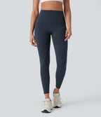 High Waisted Tummy Control Butt Lifting Ruched Pocket Shaping Yoga Leggings — Carbon — view 6