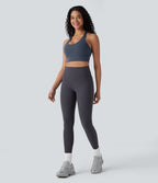Low Support U Neck Backless Adjustable Hook Yoga Sports Bra — Carbon — view 8