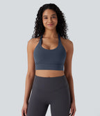 Low Support U Neck Backless Adjustable Hook Yoga Sports Bra — Carbon — view 2