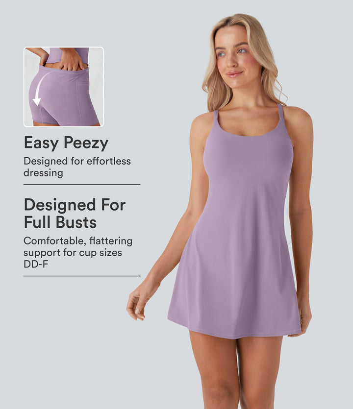 Plush Molded Cups Dance Active Dress-Edition DD-F Cups — Tulip Purple — view 1