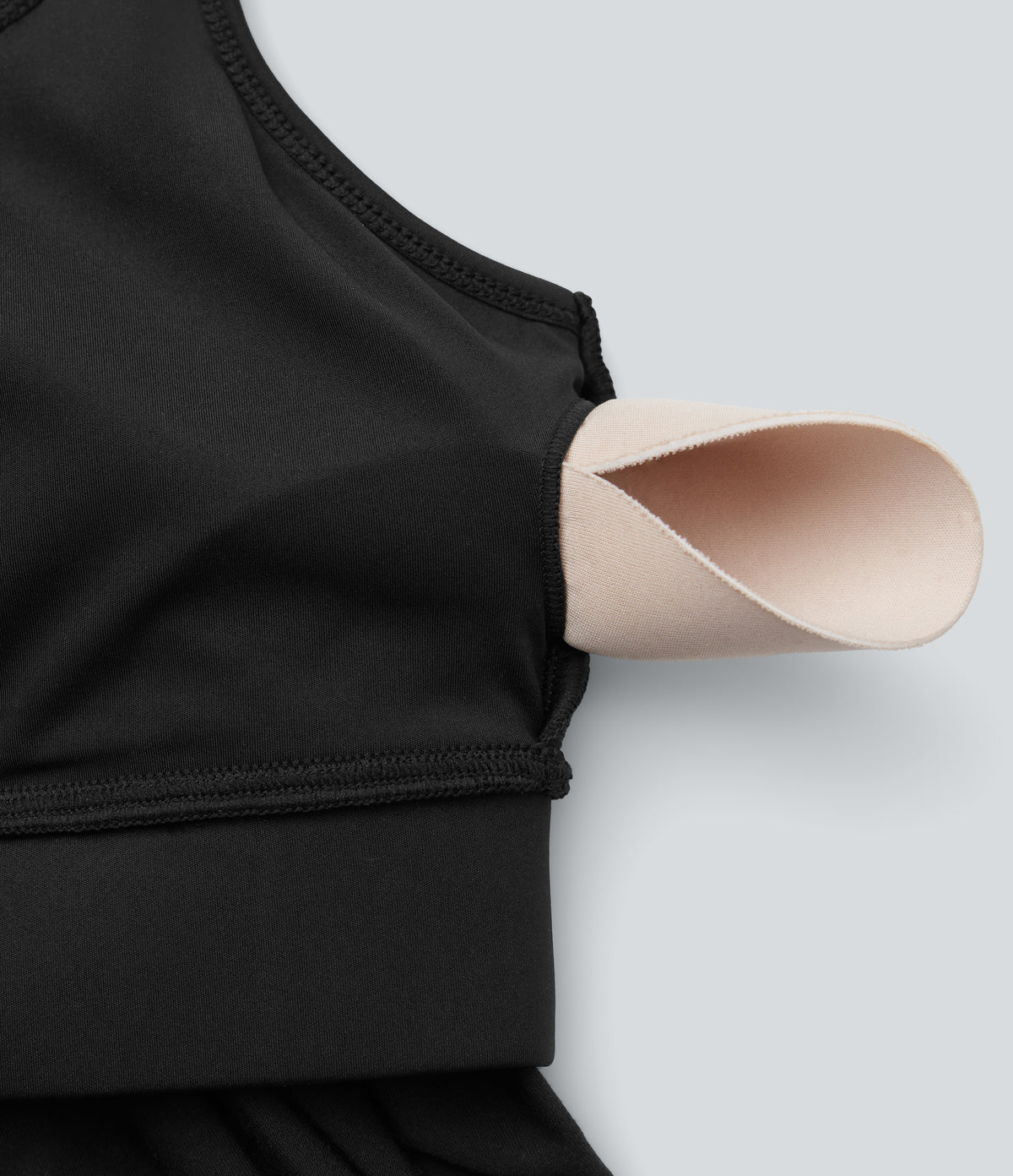 Crisscross Backless Double Straps Pleated Quick Dry Yoga Cami Top — Black — view 8