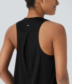 Racerback Curved Hem Yoga Sports Top — Black — view 5