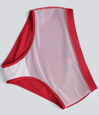 High Waisted Tummy Control Sheen Bikini Bottom Swimsuit — Tomato — view 6