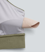SpeedWave Medium Support Quick Dry Workout Sports Bra A-D Cups — Unripe Olive Green — view 7