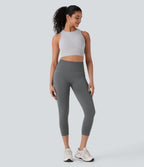 OneForm Seamless Flow High Waisted Tummy Control Butt Lifting Capri Yoga Leggings — Eiffel Tower — view 6