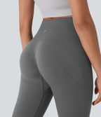OneForm Seamless Flow High Waisted Tummy Control Butt Lifting Capri Yoga Leggings — Eiffel Tower — view 4