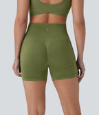 OneForm Seamless Flow High Waisted Yoga Biker Shorts 4'' — Iguana — view 2