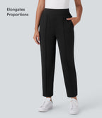Mid High Waisted Pockets Quick Dry Golf Trousers-Golf Tee-UPF40+ — Black — view 6