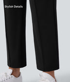 Mid High Waisted Pockets Quick Dry Golf Trousers-Golf Tee-UPF40+ — Black — view 5