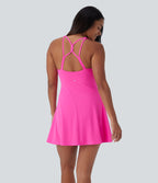 2-in-1 Pocket Mini Yoga Active Dress-Edition — Fedora Red Purple — view 2