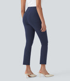 High Waisted Pocket Tapered Cropped Work Trousers — Dress Blues — view 2