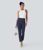 High Waisted Pocket Tapered Cropped Work Trousers — Dress Blues — view 5